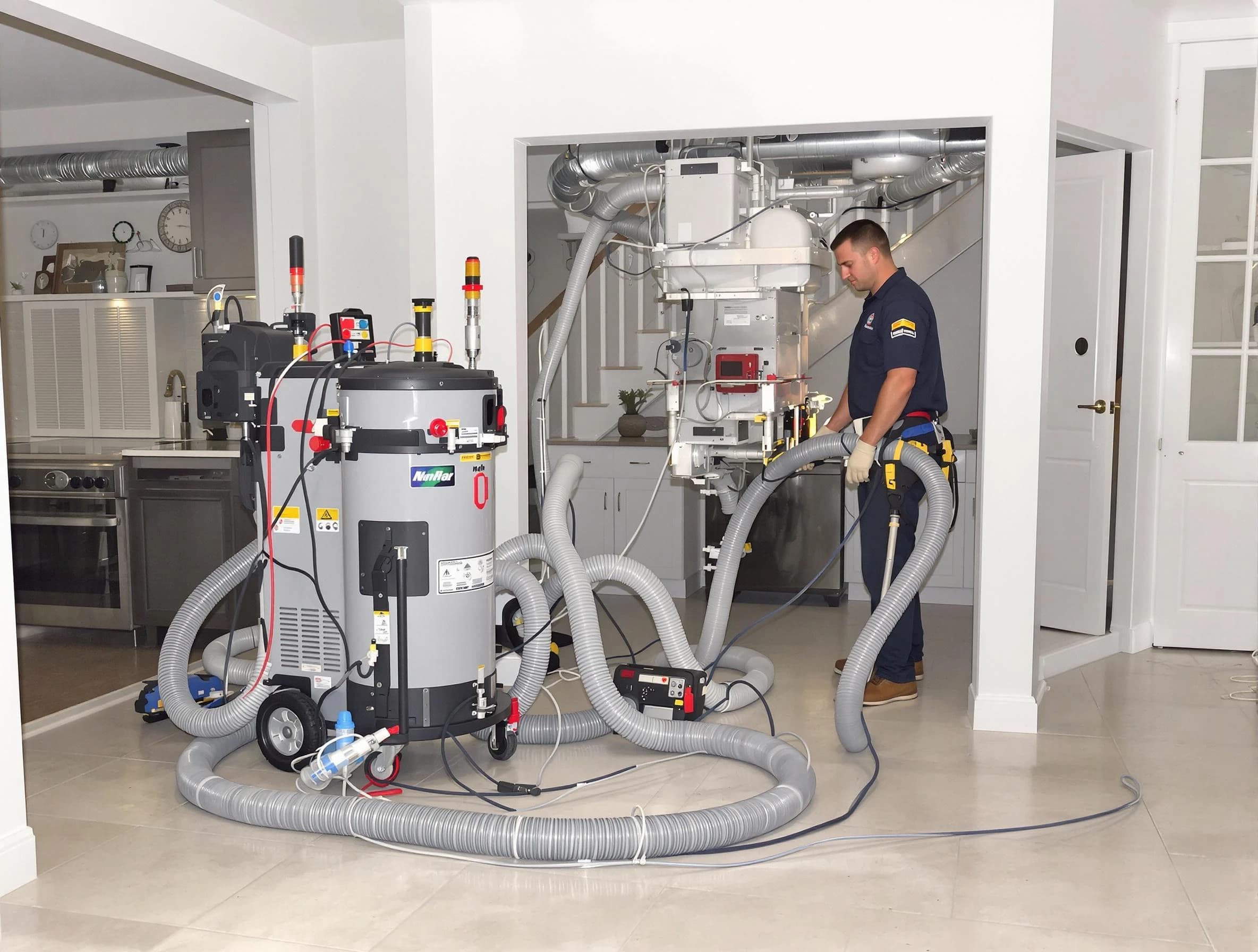 Hartsville Air Duct Cleaning technician operating negative pressure cleaning equipment for thorough duct maintenance in Hartsville