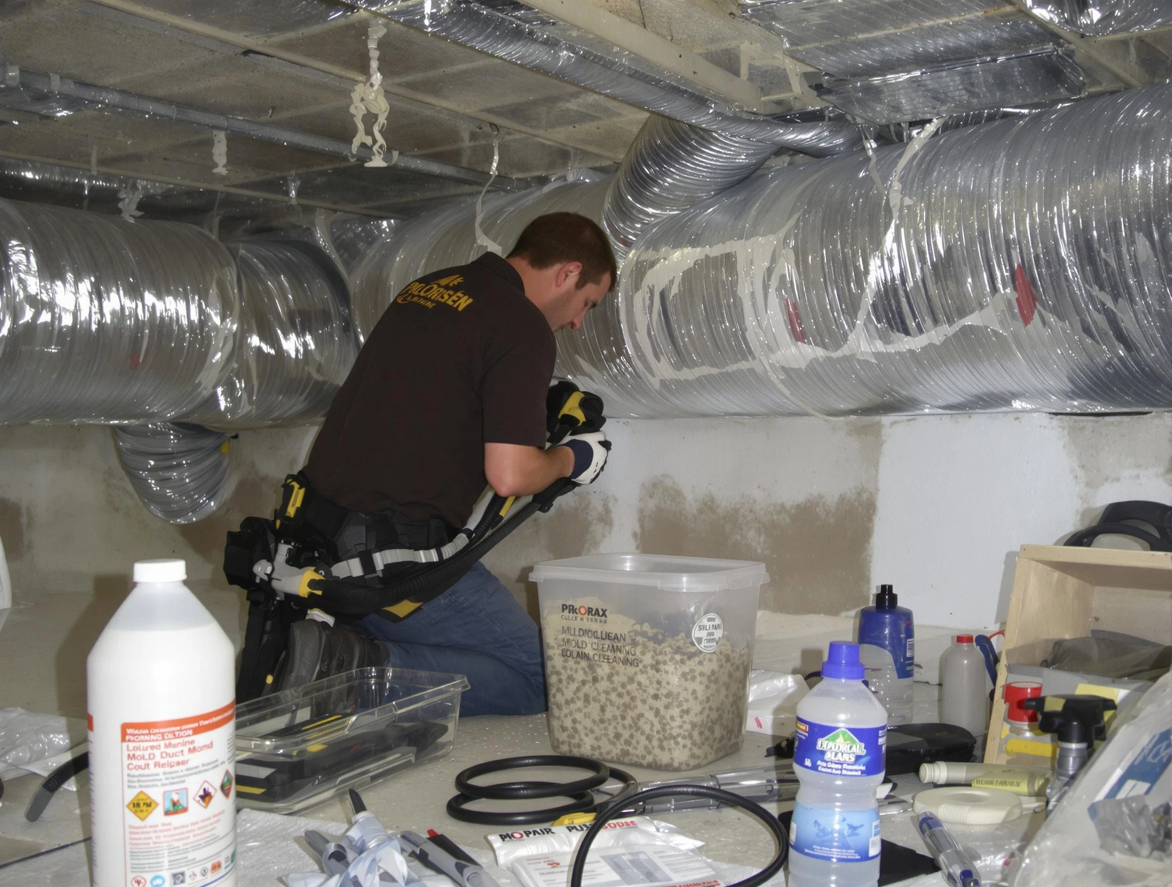 Hartsville Air Duct Cleaning specialist performing professional mold removal from air ducts in Hartsville