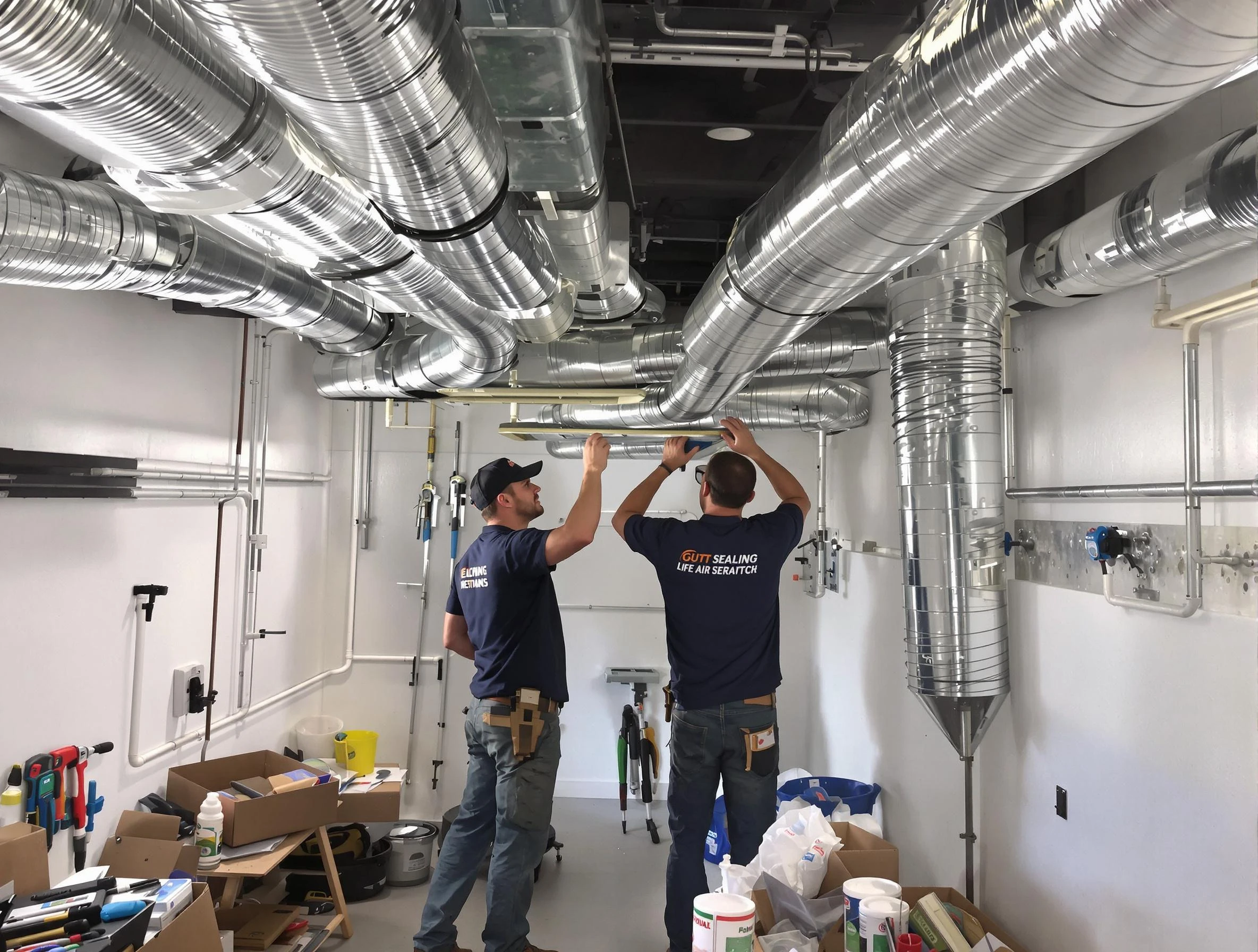 Hartsville Air Duct Cleaning technician applying professional duct sealing solutions in Hartsville